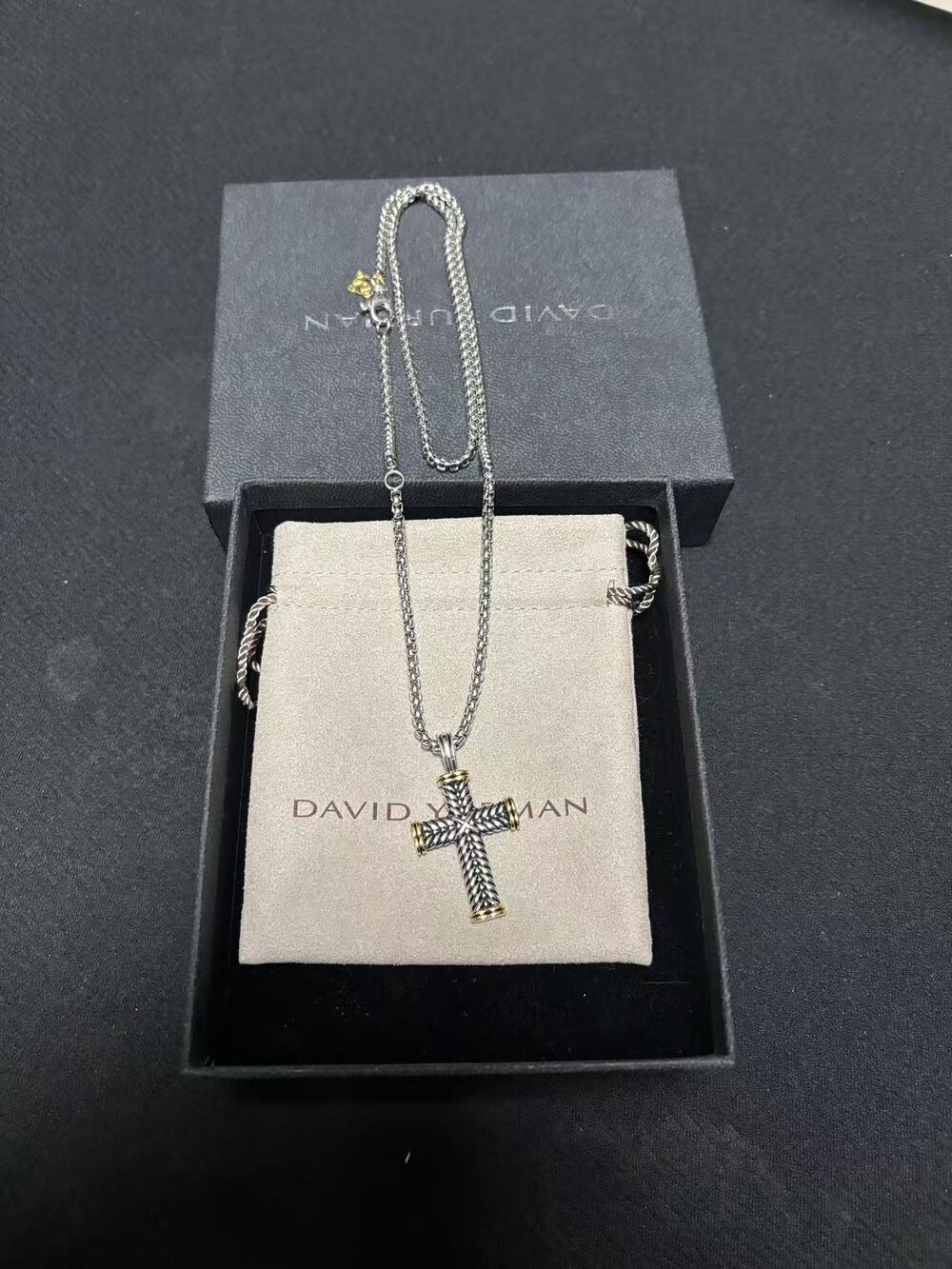 David Yurman Cable Cross Pendant Necklace